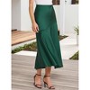 INSPIRE CHIC Women's Satin Maxi Fall High Waist Casual Cocktail Party Wedding Mermaid Long Skirts - 3 of 4
