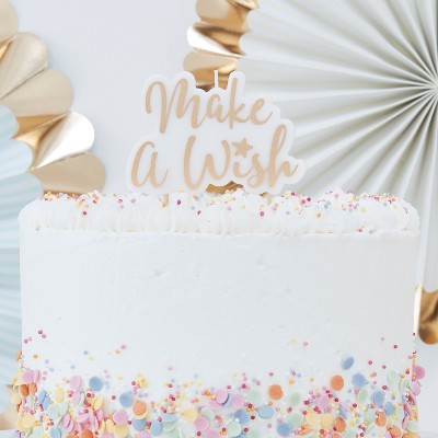 LARGE MAKE A WISH CANDLE CAKE FOIL HELIUM BALLOON HAPPY BIRTHDAY PARTY #19944