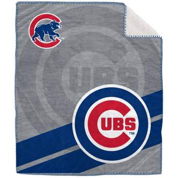 MLB Chicago Cubs Corner Logo Faux Shearling Blanket