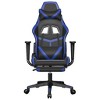 vidaXL Massage Gaming Chair with Footrest Black&Blue Faux Leather - 4 of 4