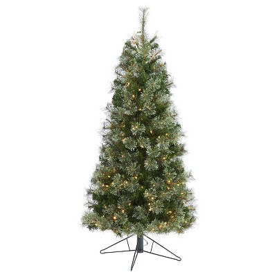 5ft. Cashmere Slim Artificial Christmas Tree with 250 Warm White Lights and 408 Branches – Elegant Holiday X-Mas Tree
