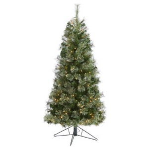 5ft. Cashmere Slim Artificial Christmas Tree with 250 Warm White Lights and 408 Branches – Elegant Holiday X-Mas Tree - 1 of 4