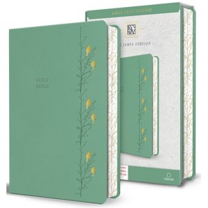 KJV Holy Bible, Large Print Medium Format, Green with Birds Faux Leather W/ Ribbon Marker, Red Letter - by  King James Version (Paperback) - 1 of 1