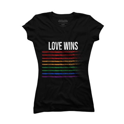 Adult Design By Humans Pride Love Wins Ink Stripes By Belugastore T-Shirt