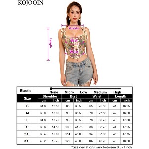 KOJOOIN Women's Vintage Floral Corset Lace-Up Fishbone Print Vest Renaissance pirate costume Paeonia apricotica XL - 1 of 4