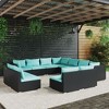 vidaXL Garden Lounge Set Black and Water Blue - 2 of 4