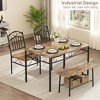 Dining Table Set for 4, 4 Piece Dining Room Table Set, 43.3" Kitchen Table Set with Chairs & Bench - 4 of 4