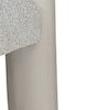 taupe vegan leather and boucle fabric