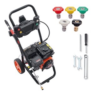 VEVOR Gas Pressure Washer, 3600 PSI 2.6 GPM, Gas Powered Pressure Washer with Copper Pump, Spray Gun and Extension Wand, Black - 1 of 4