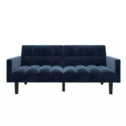 Holly Convertible Sofa Sleeper Futon with Arms Blue - Room & Joy