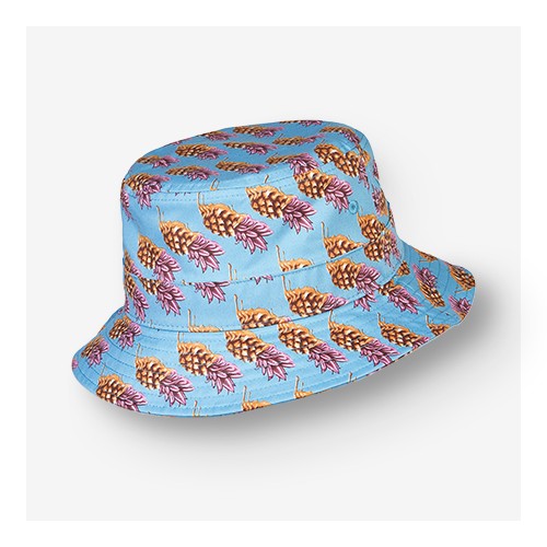 Men's Printed Poly Blend Pineapple Bucket Hat - Original Use™ Blue M/L