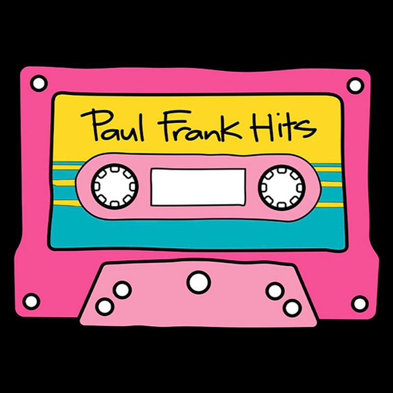 Juniors Womens Paul Frank Cassette Tape Hits Pink T-Shirt, 2 of 5