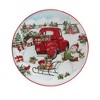 Set of 4 Red Truck Snowman Dining Canape Plates - Certified International - 3 of 4