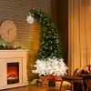 Syemin Artificial Trees 6 FT Santa Hat Style Pre-lit Christmas Tree Hinged Artificial Xmas Tree Pine Tree 839 Branch Tips Holiday, Green, 35"*35"*72" - 3 of 4