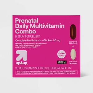 Women's Daily Prenatal Combo Pack Dietary Supplement Tablets & Softgels - 60ct - up&up™ - 1 of 4