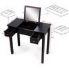Acekool Vanity Table Set with Flip-Top Mirror, Removable Partition, 2 Drawers, Multi-Use Makeup Dressing Desk for Bedroom, Black, Mid Century Style - 2 of 4