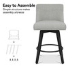 Vipbear Swivel Bar Stools Set of 2 for Kitchen Counter, High-density Foam Cushion, Modern Upholstered Bar Chair with Back, for Bar, Kitchen - 3 of 4