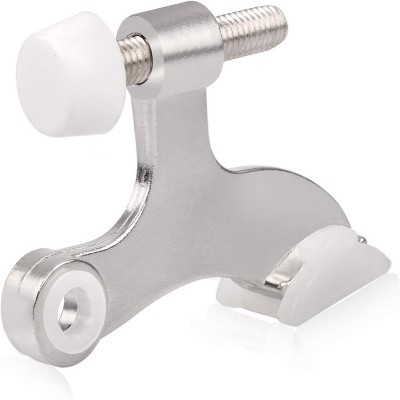 Attop 8-Pack Hinge Pin Door Stops - Adjustable Heavy-Duty Satin Nickel Door Stopper with White Rubber Bumper, Wall Protection Solution