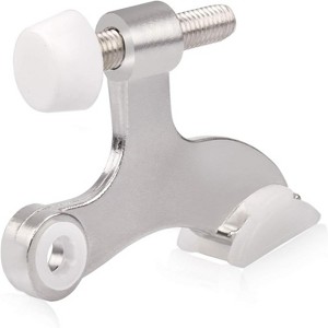 Attop 8-Pack Hinge Pin Door Stops - Adjustable Heavy-Duty Satin Nickel Door Stopper with White Rubber Bumper, Wall Protection Solution - 1 of 4