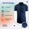 Galaxy By Harvic Men's Slim Fit  Short Sleeve Stretch Printed Dress Shirts - 3 of 4
