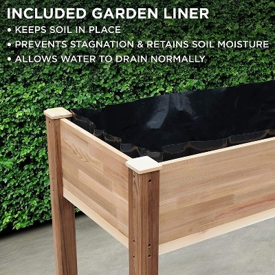 Elevated Cedar Wood Raised Garden Bed Planter Box