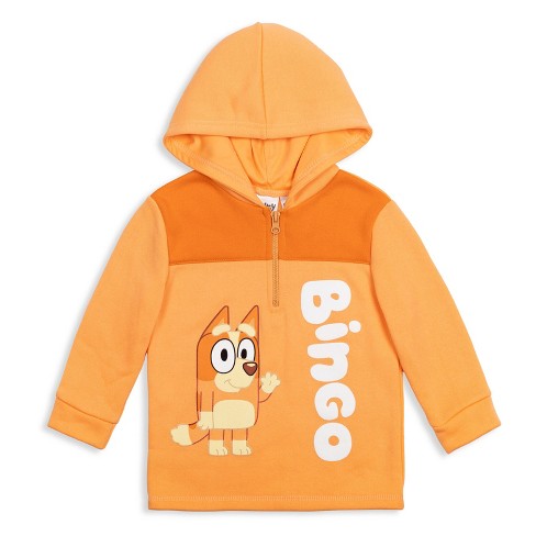  Bluey & Bingo Toddler Boys Fleece Zip-Up Raglan Hoodie