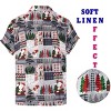 LA LEELA Men's Holiday Beach Short Sleeve Hawaii Vacation Santa Claus Party Holiday Shirt Hawaiian Ugly Christmas Tree Shirts for Men - image 2 of 4