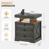 Fredees LED Nightstand with Charging Station, Intelligent End Table with 3-Color Motion Sensor Lights, Storage Drawers for Bedroom or Study Room - 2 of 4