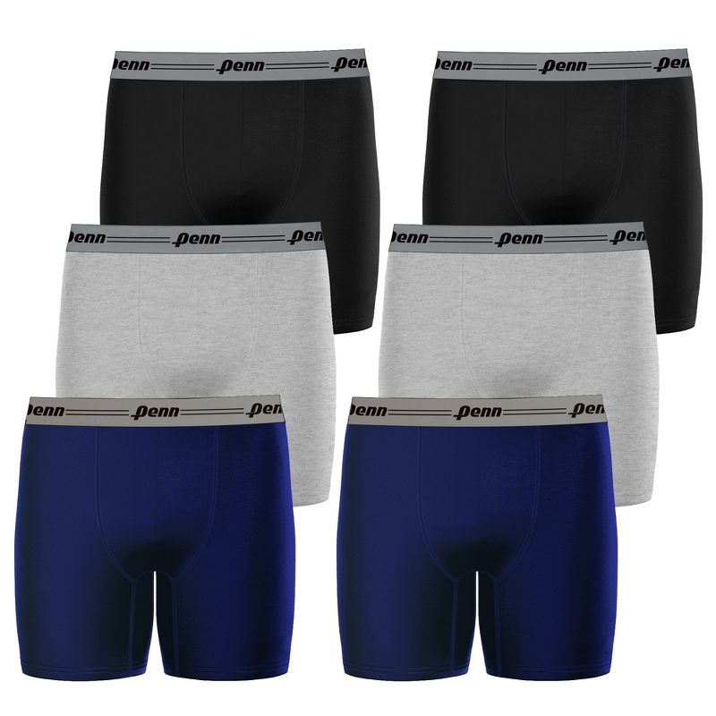 Penn Mens Boxer Performance Briefs Breathable Underwear for Men Value 6 Pack Active Performance Mens Underwear, 1 of 6