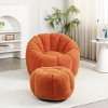 Bouclé Bean Bag Chair with Ottoman, Cozy Foam-Filled Lounge Chair for Adults, Upholstered Teddy Fabric Fuzzy Beanbag Chairs– Cuddlewood - 2 of 4