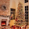 Vivatrees 9 Ft Prelit Snow Flocked Hinged Artificial Christmas Tree, with Warm White Lights, Metal Stand, Hinged Branches, Xmas Tree for Decor, White - 2 of 4