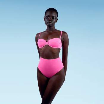 Liberty & Justice Women's One Shoulder Ruffle Bikini Top - Pink