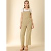 Allegra K Women's Casual Vintage Straps Ruffled Pockets 100% Cotton Wide Leg Overalls Jumpsuit - 3 of 4