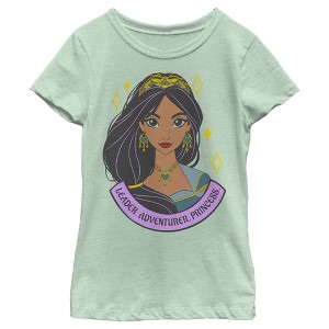 Girl's Aladdin Jasmine Leader Portrait T-Shirt - 1 of 4