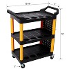 ORRD 3-Tier Rolling Auto Detail Cart with Wheels, Tool Storage Trolley for Garage & Workshop - 4 of 4