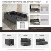 86x60'' Modular Sofa Bed, Chenille with Pillows, 6-Seater, Customizable, Minimalist Living Room Couch - 2 of 4