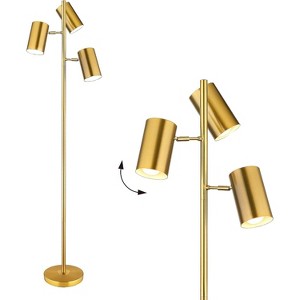 SUGIFT Floor Lamp with 3 Adjustable Rotating Light Heads – Vintage Farmhouse Standing Lamp for Living Room, Bedroom & Office - 1 of 4