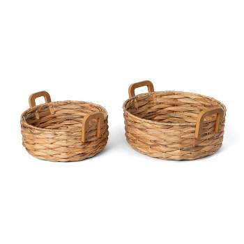 Park Hill Collection Woven Water Hyacinth Round Serving Basket