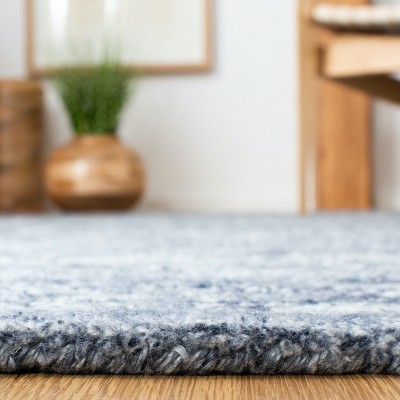 Blue Hand-Tufted Wool and Synthetic 4' x 6' Area Rug