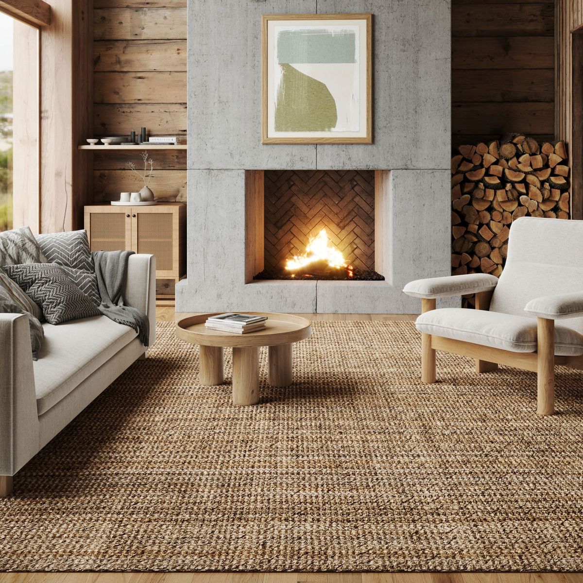 Nuloom Ashli Solid Farmhouse Jute Indoor Area Rug - thumbnail 2