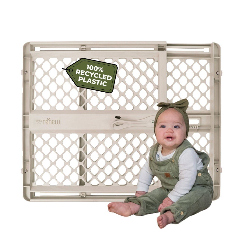 Toddleroo by North States Renew 100% Recycled Plastic Baby Gate 26"-42" - Sandstone