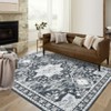 Machine Washable Area Rugs Large Vintage Floral Area Rug Non Slip Distressed Soft Low Pile Non Shedding Design Floor Carpet - 2 of 4