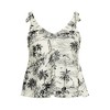 Lands' End Women's D-Cup Chlorine Resistant V-neck Shoulder Tie Flutter Tankini Swimsuit Top - 3 of 4