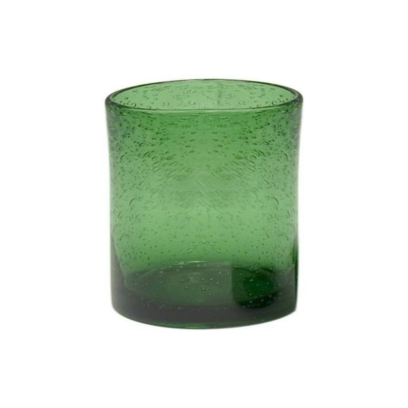 ARTLAND Iris Seeded Green 14 Ounce Double Old Fashioned Glass, Set of 6, 1 of 2