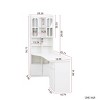 INFURNIC Decorative Bookshelf L Shaped Corner Desk with Drawers Storage and Hutch Large Working Space for Home Office, White, 55.12"*31.5"*76.77" - 3 of 4