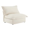 Vynxaria Modern Armless Sofa Cream, Chenille Fabric, Removable Covers, Sturdy Wood Frame (300lbs/Seat), Deep Seat, Easy Assembly - 2 of 4