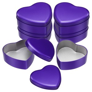 Unique Bargains Heart-Shaped Tinplate Candy Candle Cookie Storage Boxes with Lid 6 Pcs - 1 of 4