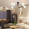 POWLIG 8 - Light Sputnik Modern Linear Chandelier With Milky White Glass Shade - 4 of 4