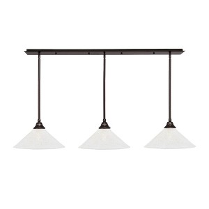 Toltec Lighting Stem 3 - Light Chandelier in  Dark Granite with 16" Gold Ice Shade - 1 of 1