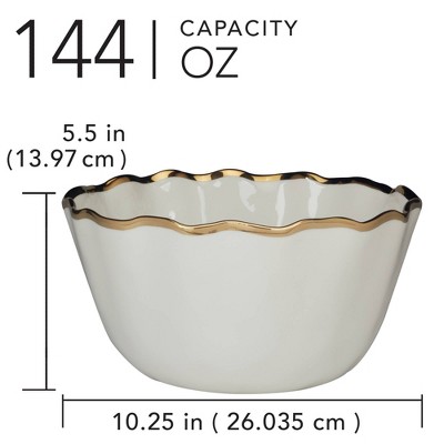 Regency Gold 144oz Ceramic Deep Serving Bowl